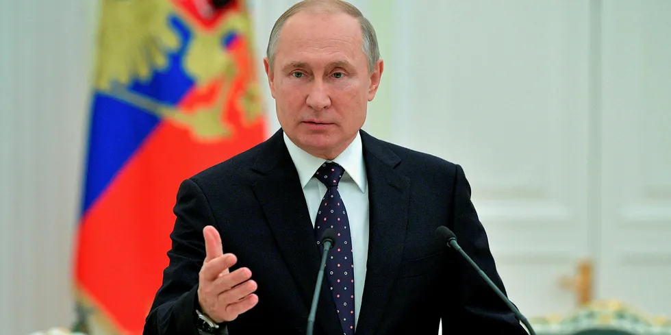 Russian President Vladimir Putin remotely inaugurated a fish processing plant in Russia.