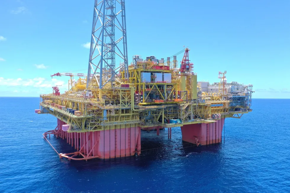 The Ichthys LNG booster compressor module installed at the Ichthys central processing facility offshore Australia.