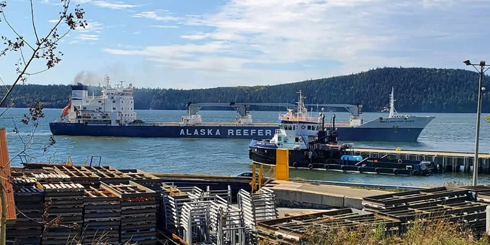 Kloosterboer Bayside operations at the Port of Bayside in New Brunswick, Canada. The route is under scrutiny for alleged violations of the US Jones Act.