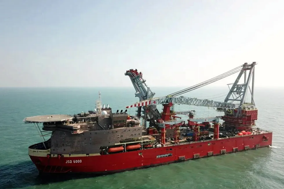 Final tests: the JSD 6000 is a customised Ulstein SOC5000 design able to perform J-lay and S-lay pipelay work in water depths up to 3000 metres.