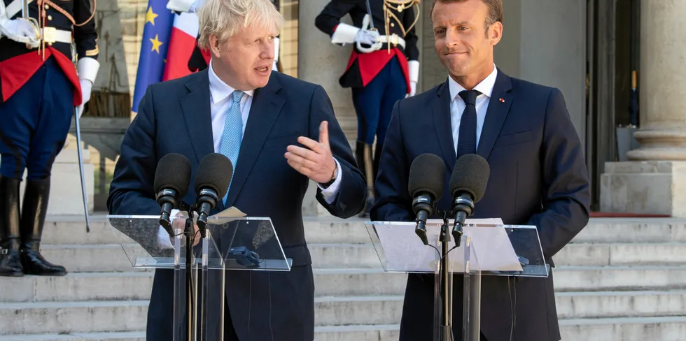 UK Prime Minister Boris Johnson (left) and French President Emmanuel Macron have conflicting political goals over fishing rights.