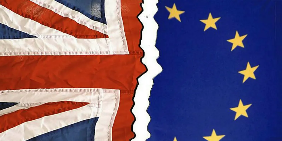 Brexit. UK EU Flag.