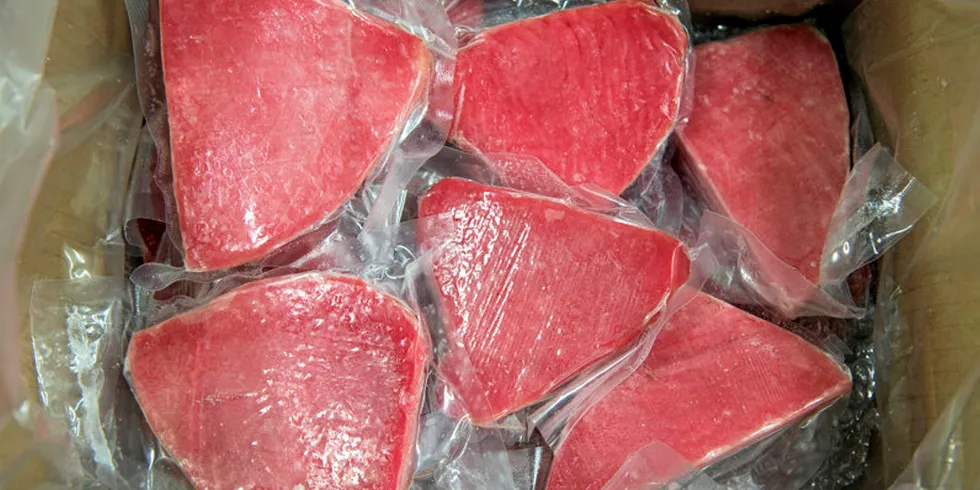 Frozen tuna loins