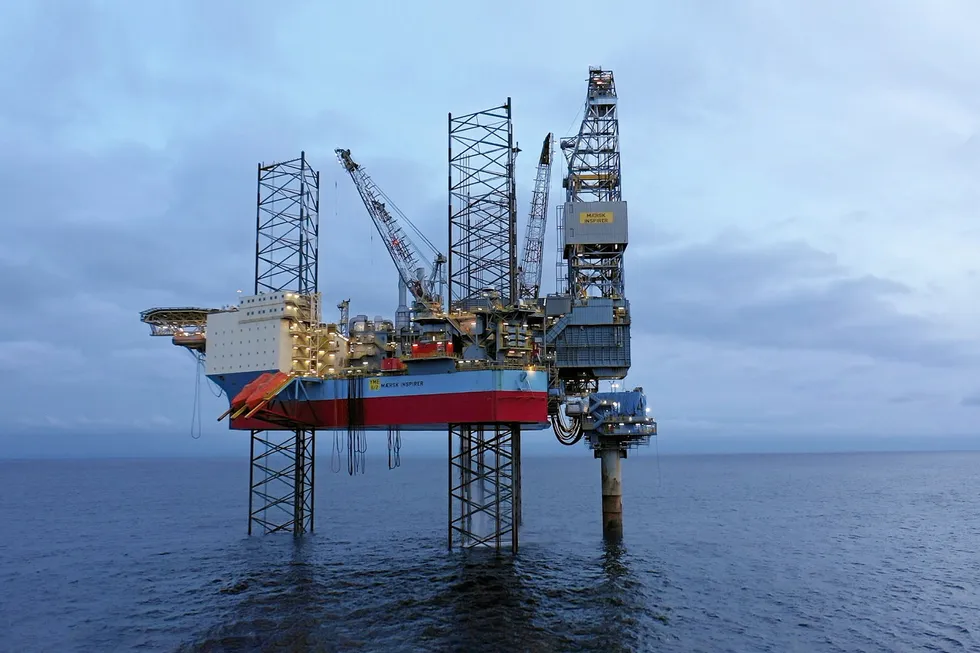 At work: the jack-up Maersk inspirer in action as a mobile offshore production unit at the Yme field
