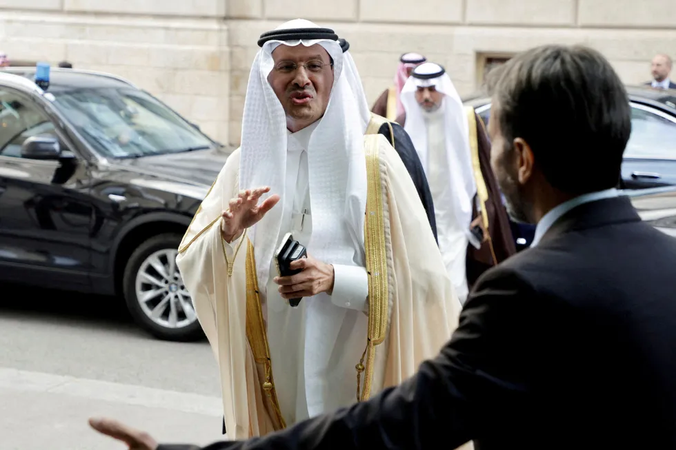 JMMC chairman: Saudi Arabia Minister of Energy Prince Abdulaziz bin Salman arrives for the June 2023 Opec meeting in Vienna.