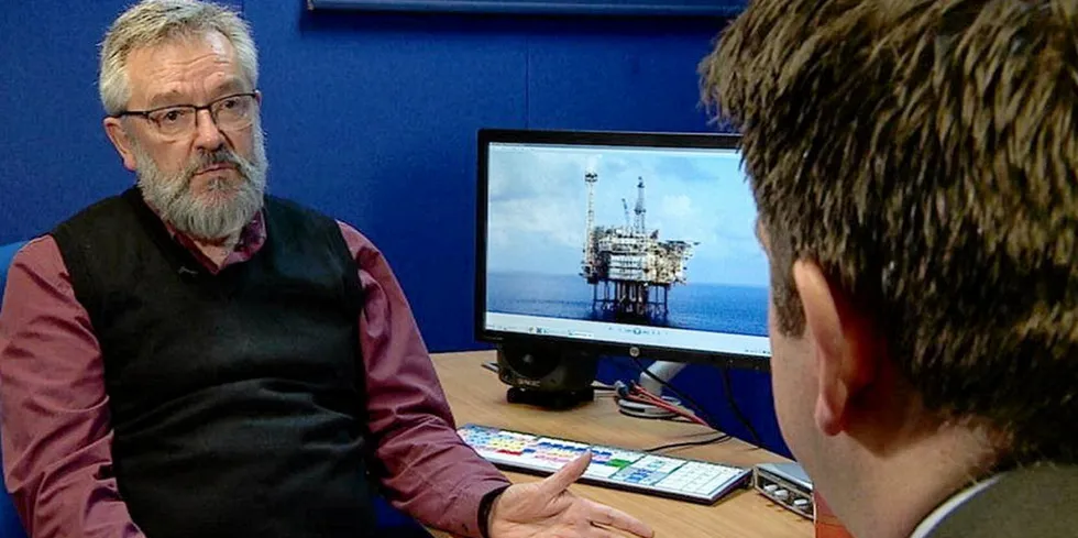 Tom Baxter, one of the founders of the Hydrogen Science Coalition, being interviewed by the BBC in 2018.