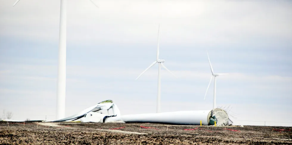 The collapsed turbine at Pioneer Trail.