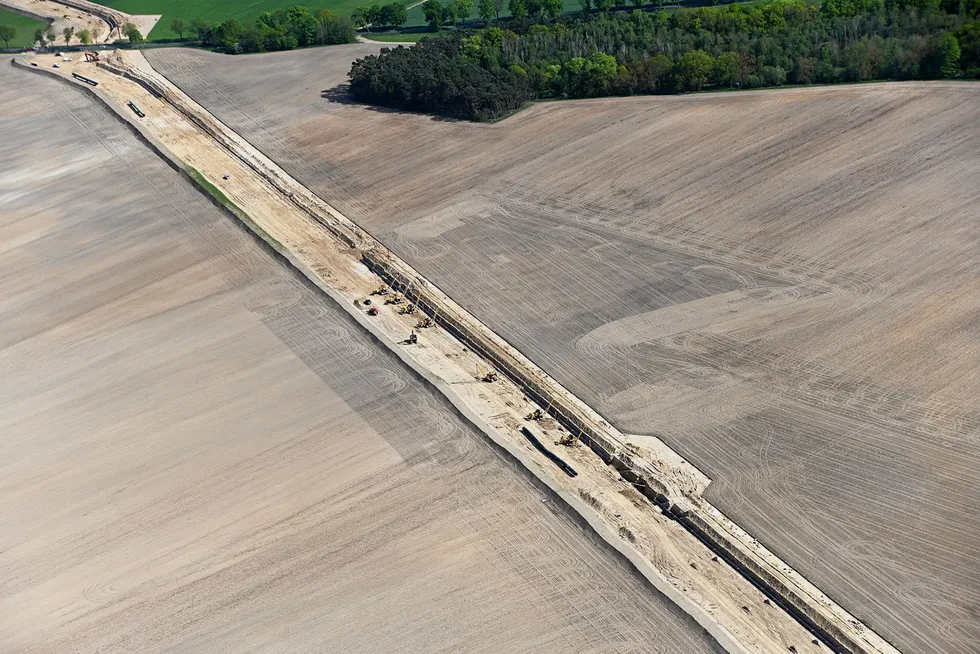 Gas supply: construction site in Germany’s Mecklenburg-Western Pomerania region.