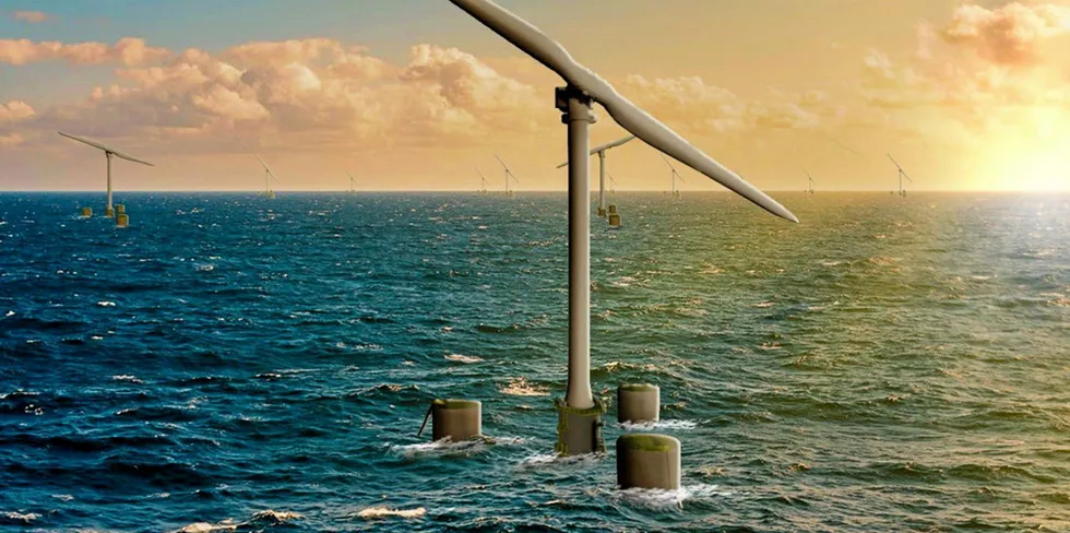 Seawind two-bladed floating wind design
