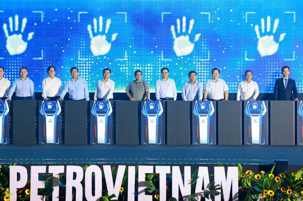 First steel-cutting ceremony for the central processing platform required at Vietnam's Block B project.