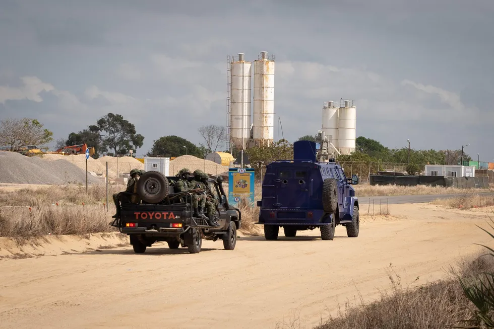 Priority: Rwandan soldiers on patrol near the Afungi construction site in Cabo Delgado province.