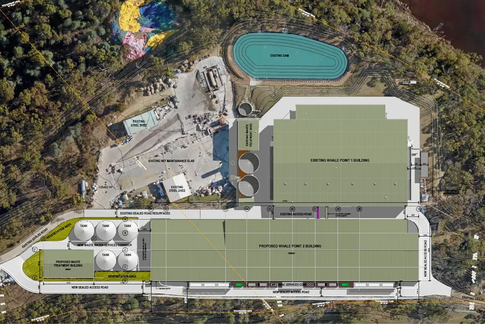 Huon's proposed expansion to its existing Whale Point nursery facility.