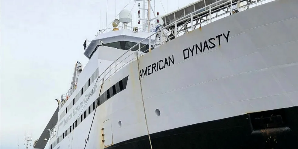 In May, American Seafoods reported that 85 crew members aboard its American Dynasty pollock vessel tested positive for COVID-19.