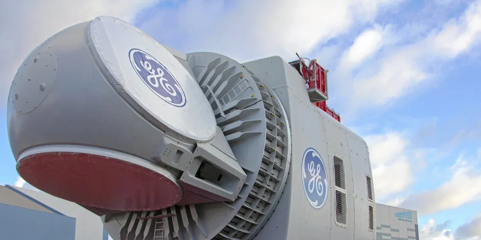 The original Haliade-X nacelle: the giant machine has been redesigned following a lawsuit.