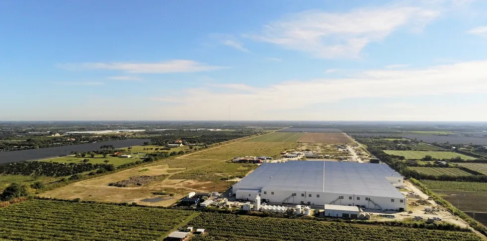 Atlantic Sapphire's Miami Bluehouse land-based salmon farm.