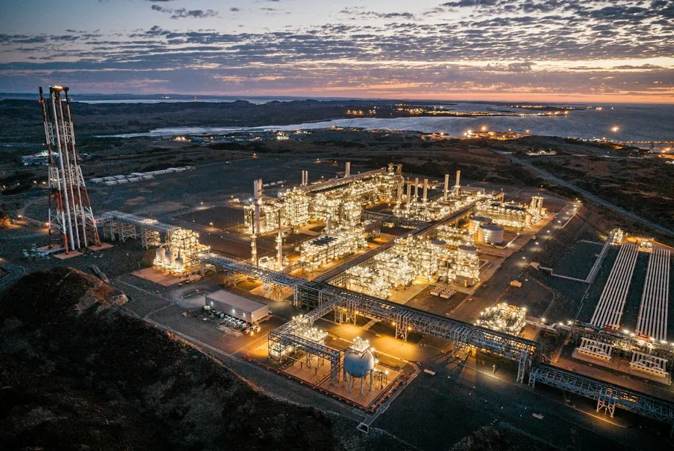 The Woodside-operated Pluto LNG project near Karratha, Western Australia.