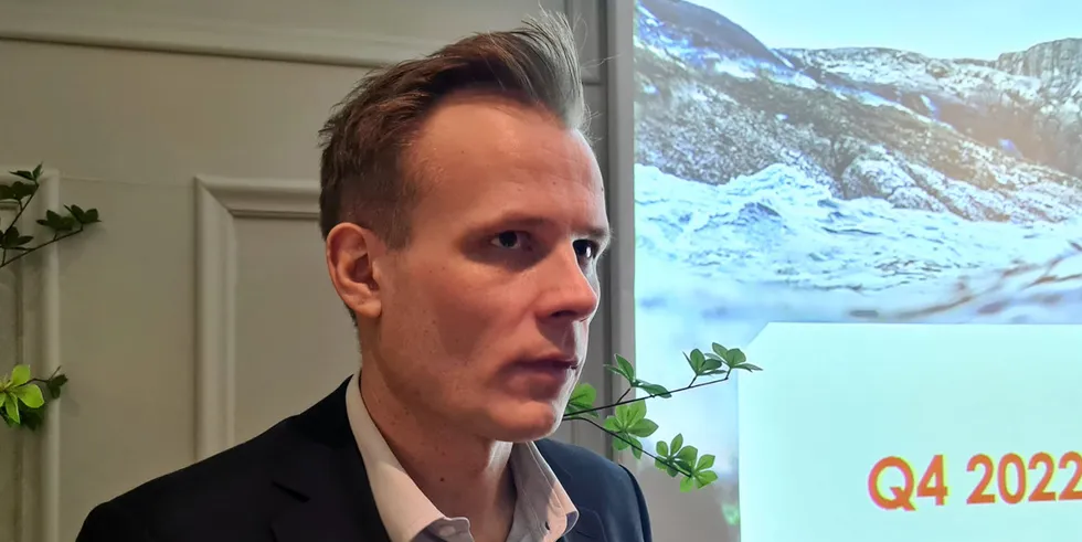 Trond Hakon Schaug-Pettersen, CEO of Salmon Evolution, is dealing with a disease outbreak at the company's farms.