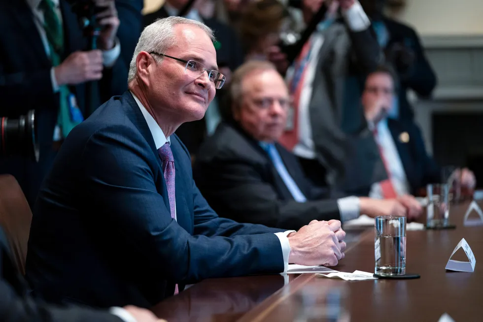 Way offshore: ExxonMobil chief executive Darren Woods.