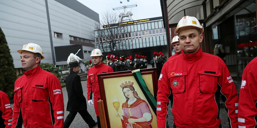 Polish miners in annual tribute to Saint Barbara