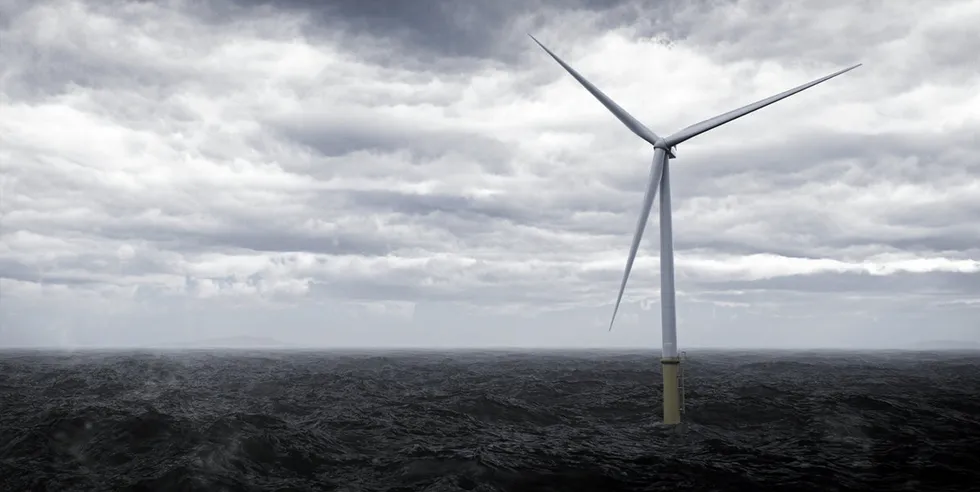 Rendering of Vestas V174 offshore wind turbine in line for construction at Zhong Neng