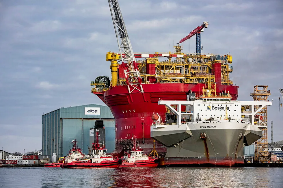 Penguins FPSO at Aible yard in Norway.