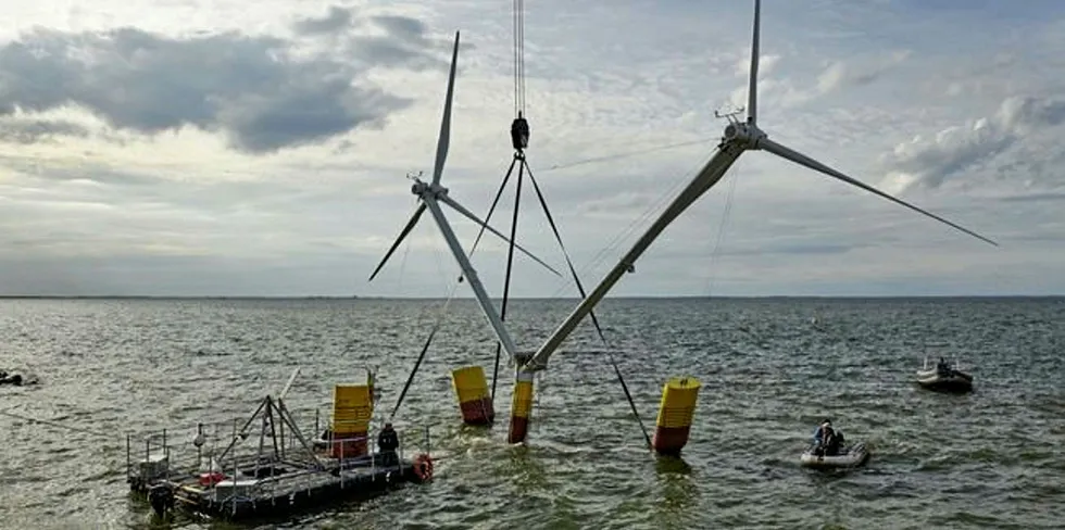 Aerodyn's part-scale Nezzy² floating wind prototype, off Germany