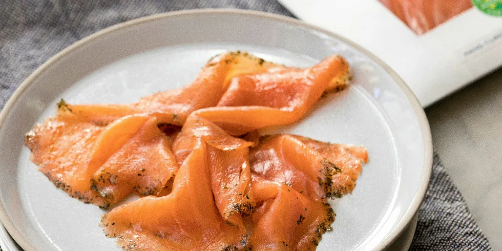 Huon Premium Gin and Kaffir Lime Cured Tasmanian Salmon.