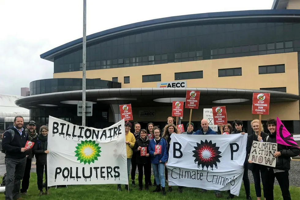 Legal challenge: previous Greenpeace protest in Aberdeen