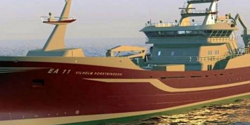 A Samherji vessel navigates calmer waters.