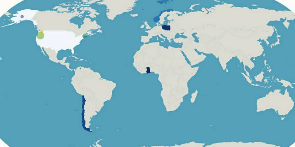 COVID-19 Seafood Infection Map.