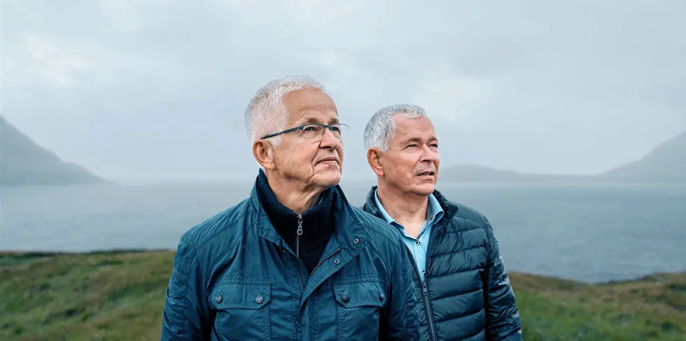 Hiddenfjord's owners, directors and brothers Atli and Regin Gregersen in the Faroe Islands. “Prevention is more sustainable and more efficient than any treatment,” CEO Atli Gregersen says of the company's semi-closed salmon farming venture.