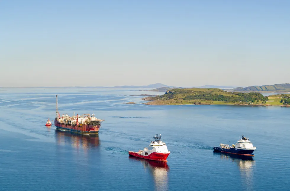 The Jotun FPSO being towed to Rosenberg Worley in June 2020