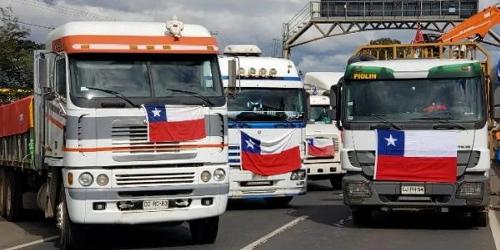 The blockade sparked concern among salmon producers in southern Chile.