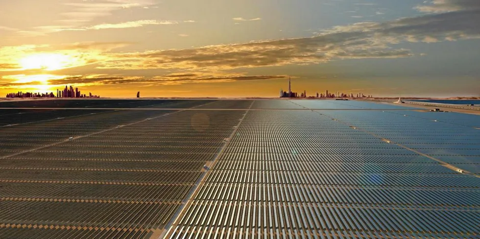 CGI of the massive Mohammed Bin Rashid Al Maktoum solar plant in Abu Dhabi