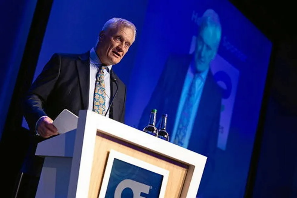 UK Energy Security & Net Zero Minister Graham Stuar speaks at Offshore Europe 2023 in Aberdeen, Scotland.
