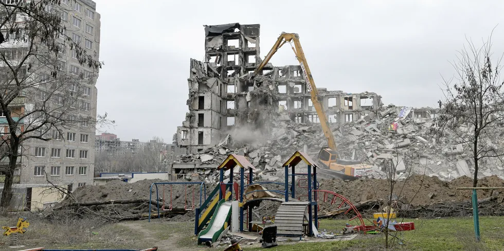 War-torn city of Mariupol in eastern Ukraine.