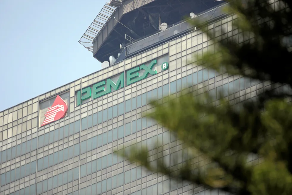 Hard time: a view of the headquarters of state-owned oil company Pemex in Mexico City