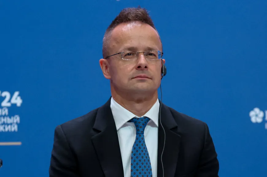 Hungarian Foreign Minister Peter Szijjarto at the Russian Economic Forum in St Petersburg on Thursday.