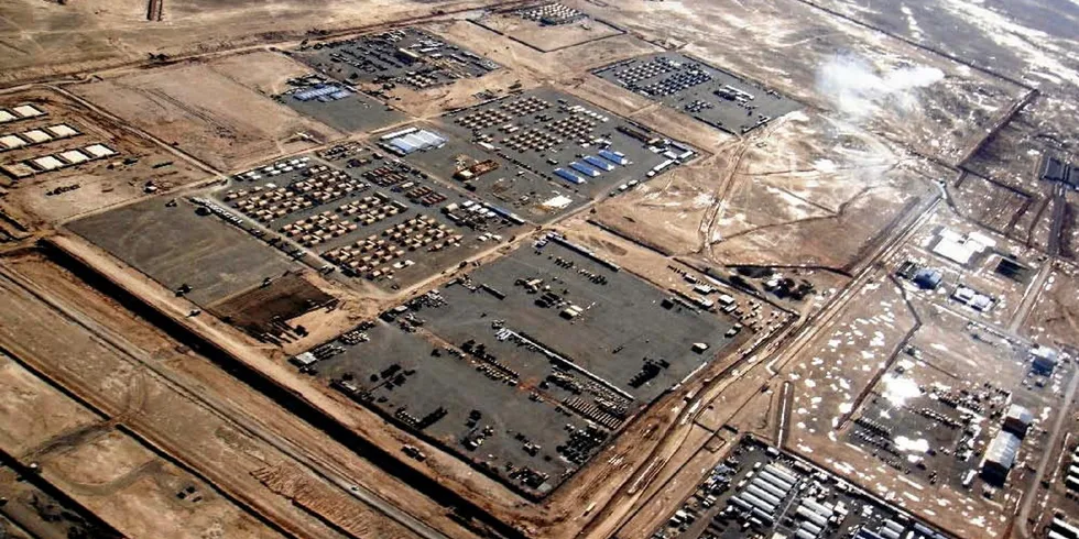 US forward operating bases such as this one in southern Afghanistan could in the future rely on ESS Tech's iron-flow batteries.