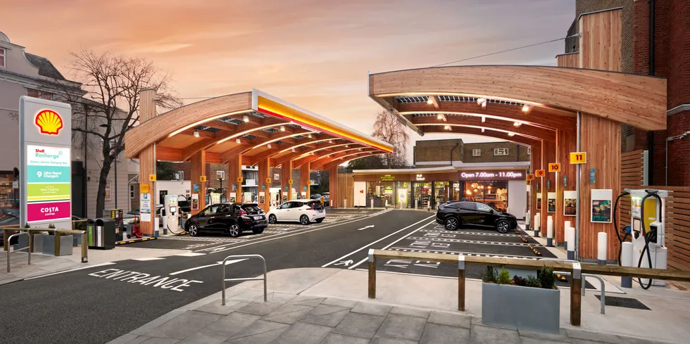 . Shell EV charging station London UK.