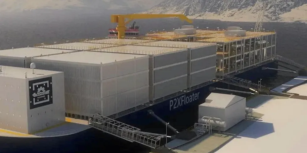 A computer rendering of the P2XFloater in the Arctic.
