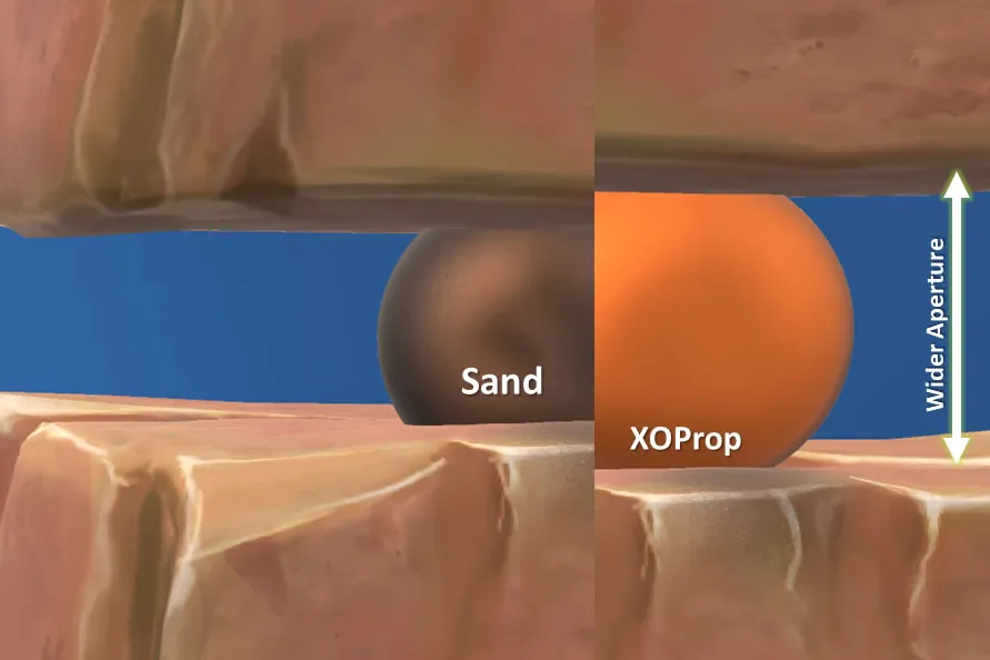 SUPERHIGHWAY: An expandable proppant, wider and more pressure-resistant than sand, could extend the fracture network.