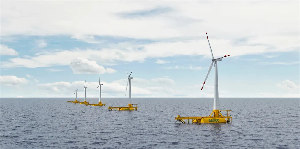 CGI of Saitec's 50MW Medfloat array