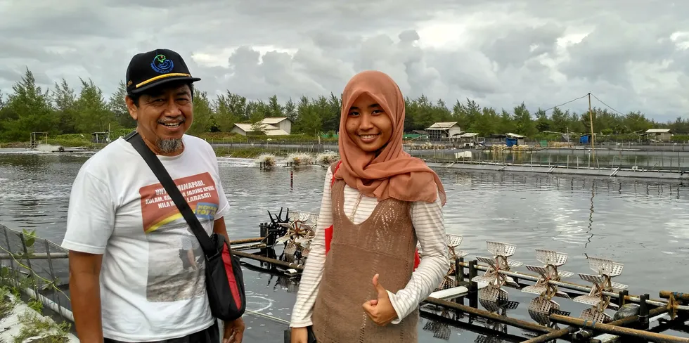 "Paving the way to a sustainable future for Indonesia's shrimp industry is at the heart of Jala's mission," Jala CEO and co-founder Liris Maduningtyas (to the right) said.