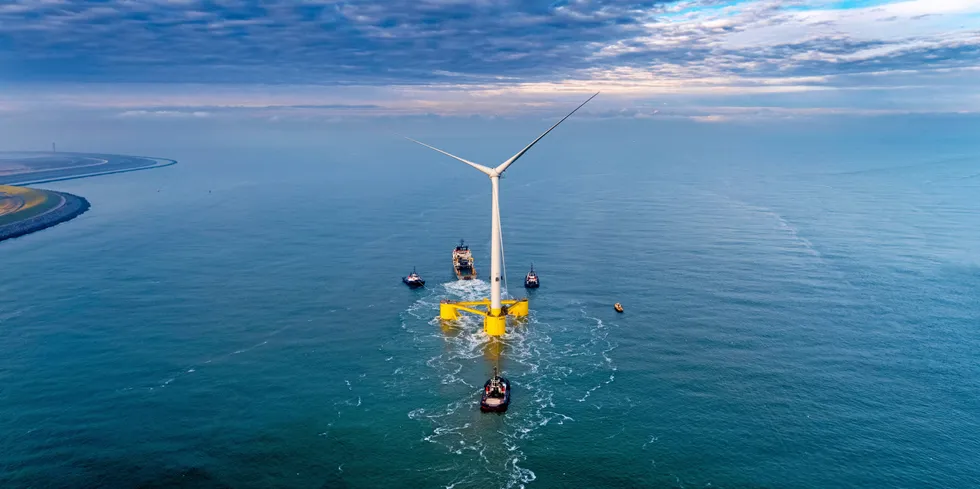 Turbine en route to Kincardine floating wind project off Scotland