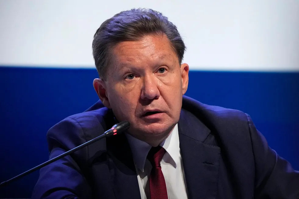 Russia's Gazprom executive board chairman Alexei Miller