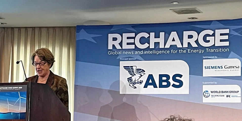 Kathleen Hogan at the Global Offshore Wind Summit.