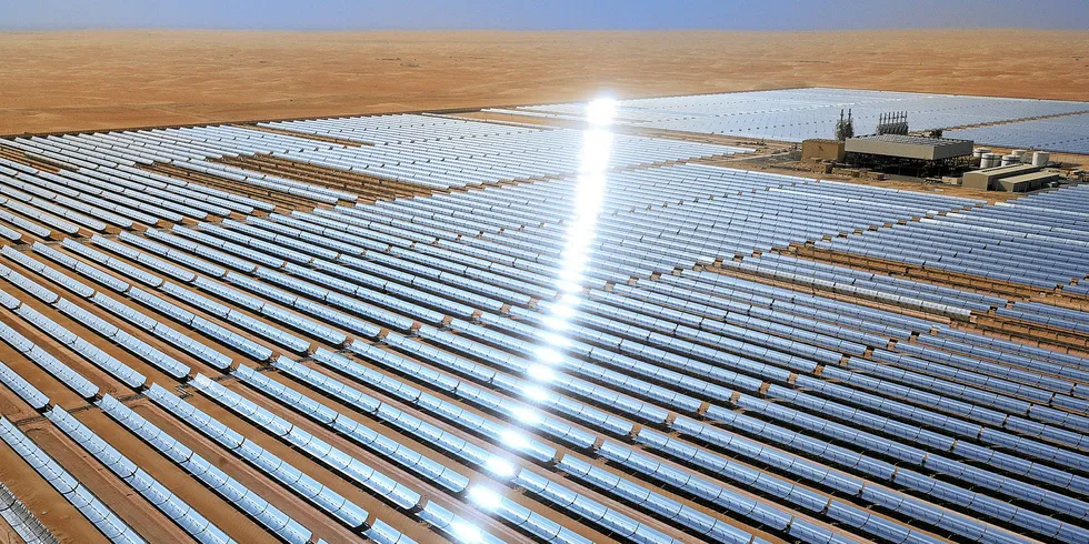 Masdar's 100MW Shams 1 CSP plant in Abu Dhabi.