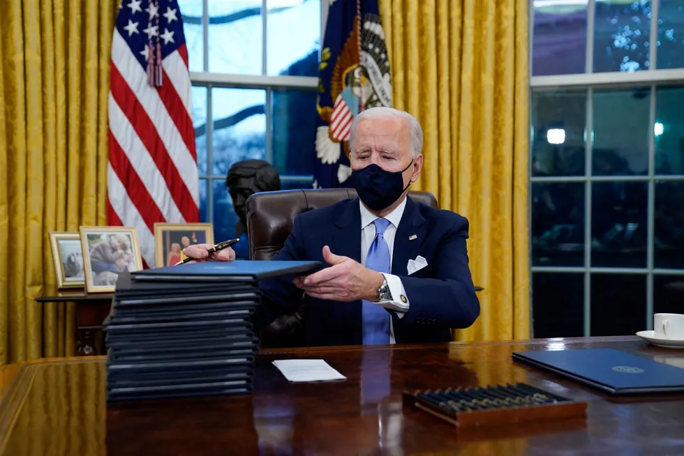 Starter's orders: US President Joe Biden has wasted no time rolling back Trump-era policies after entering the White House last week