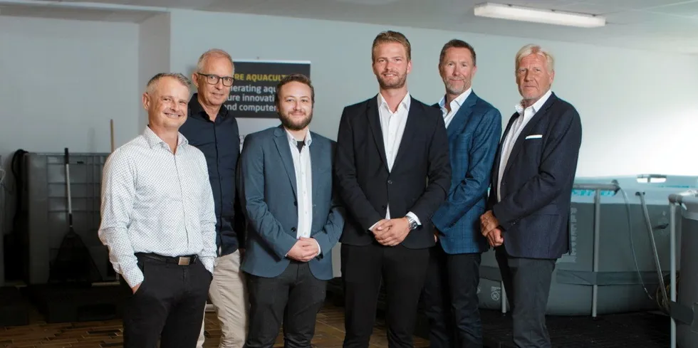 The team at Sincere Aquaculture, including CTO Gustav Staehr (third from left) and CEO Fridi Mellemgaard (third from right).